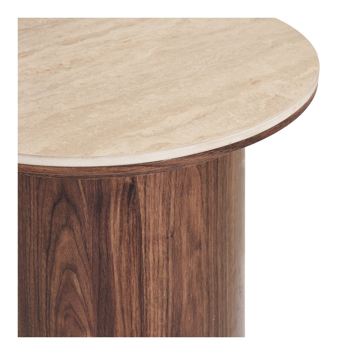 Delphi Beistelltisch mit Keramikplatte (Travertin/Dunkelbraun), 50cm – Ansicht 5