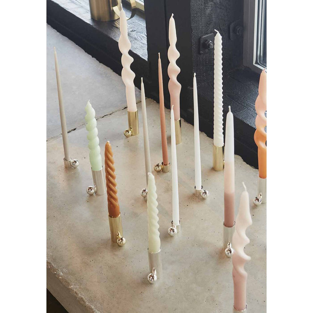 PALLOA KERZENHALTER AUS MESSING (GEBÜRSTET) - 7cm