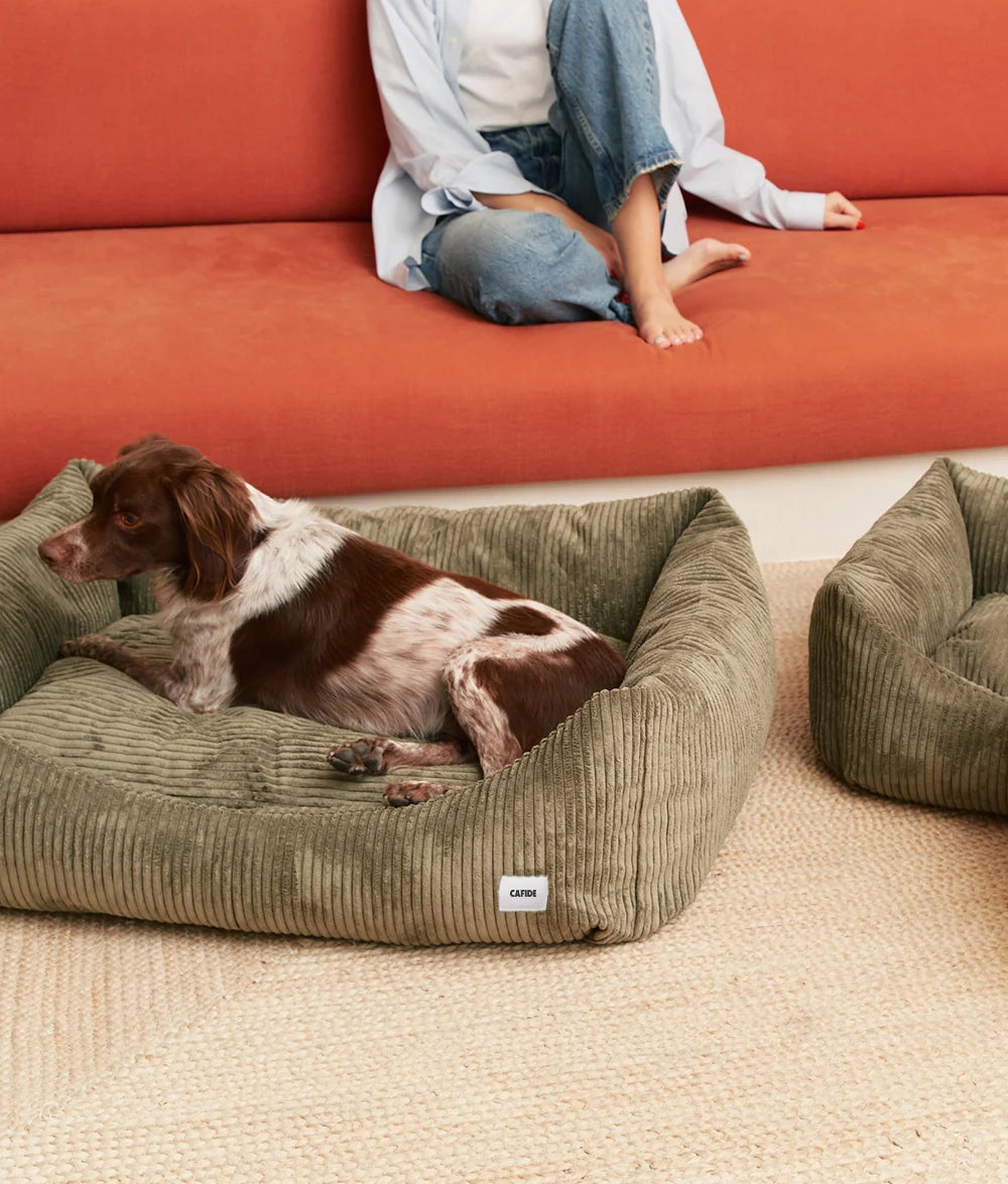 SNOZY HUNDEBETT AUS CORD (GRÜN)