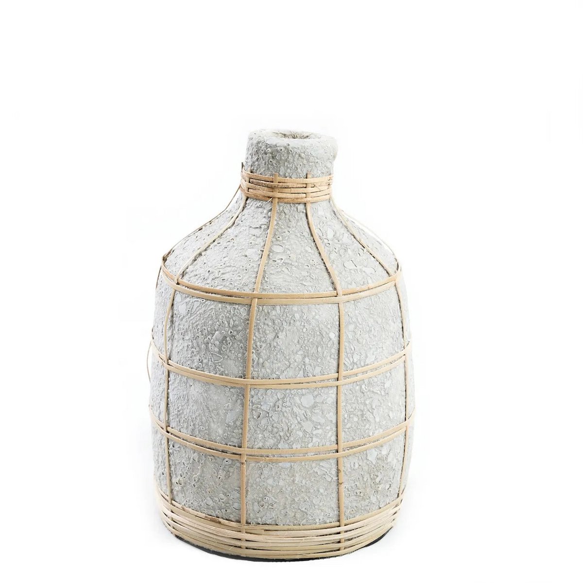BAUCHIGE TERRAKOTTA-VASE (GRAU) - 23cm