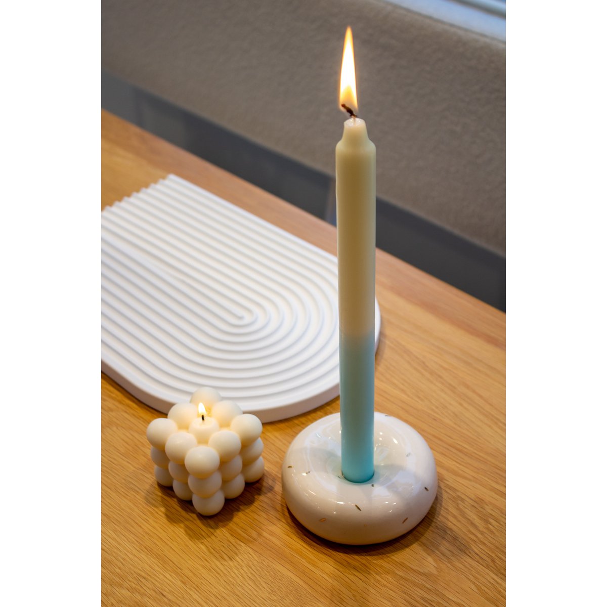 KERZENSTÄNDER DONUT GOLD GLITTER