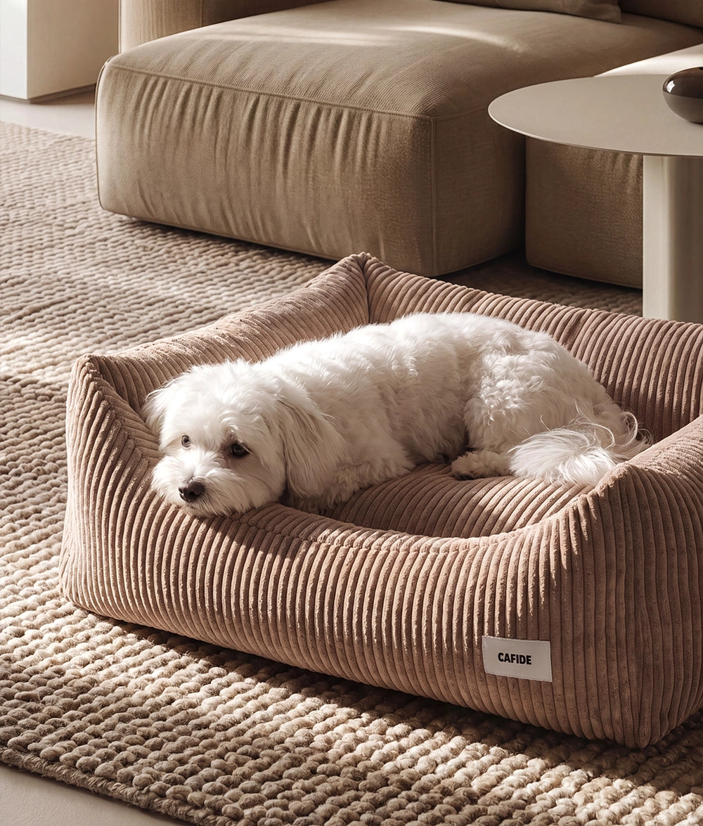 SNOZY HUNDEBETT AUS CORD (MOCCHA BEIGE)