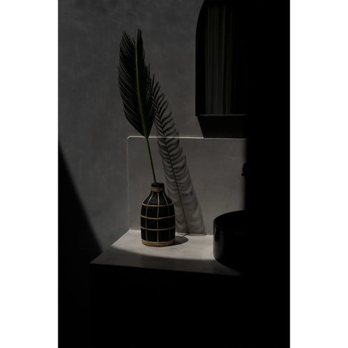 BAUCHIGE TERRAKOTTA-VASE (SCHWARZ) - 24cm