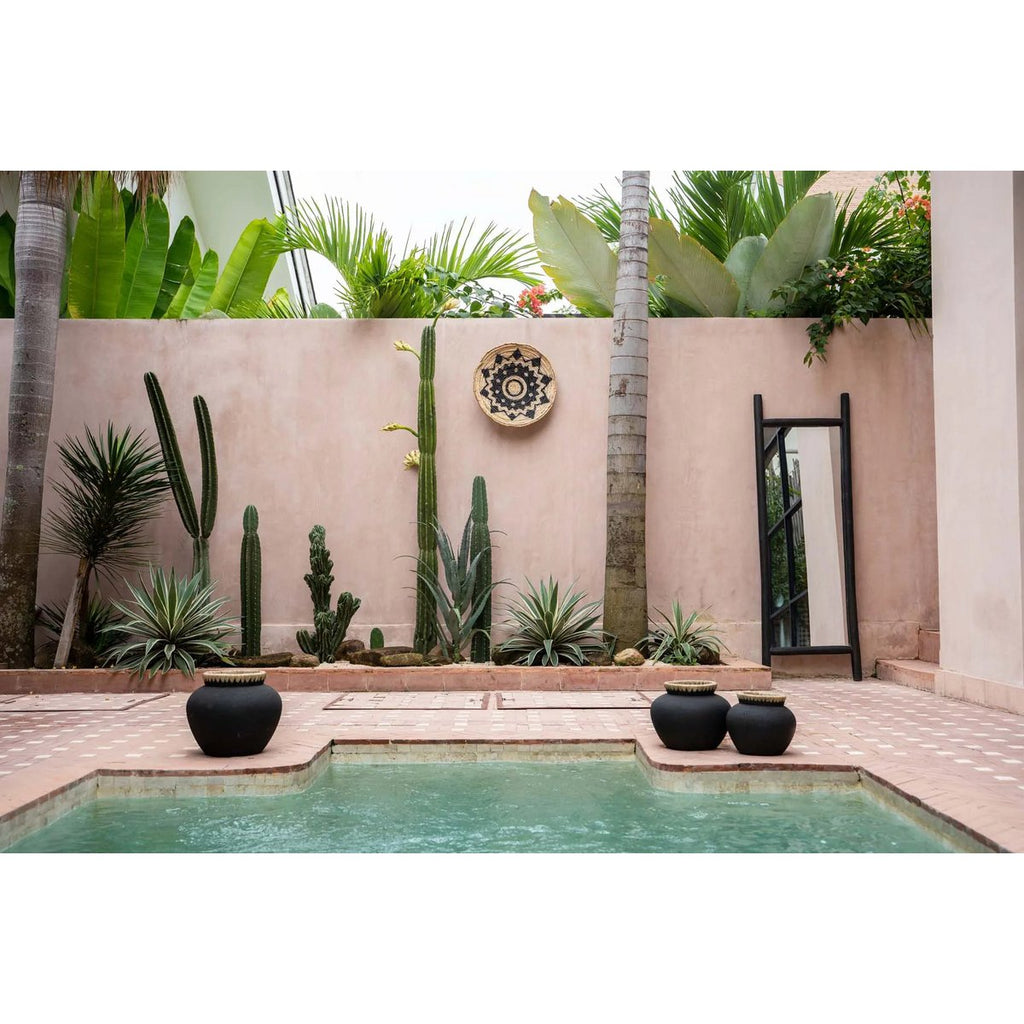 VASE MIT BASTDETAILS (SCHWARZ) - 23cm