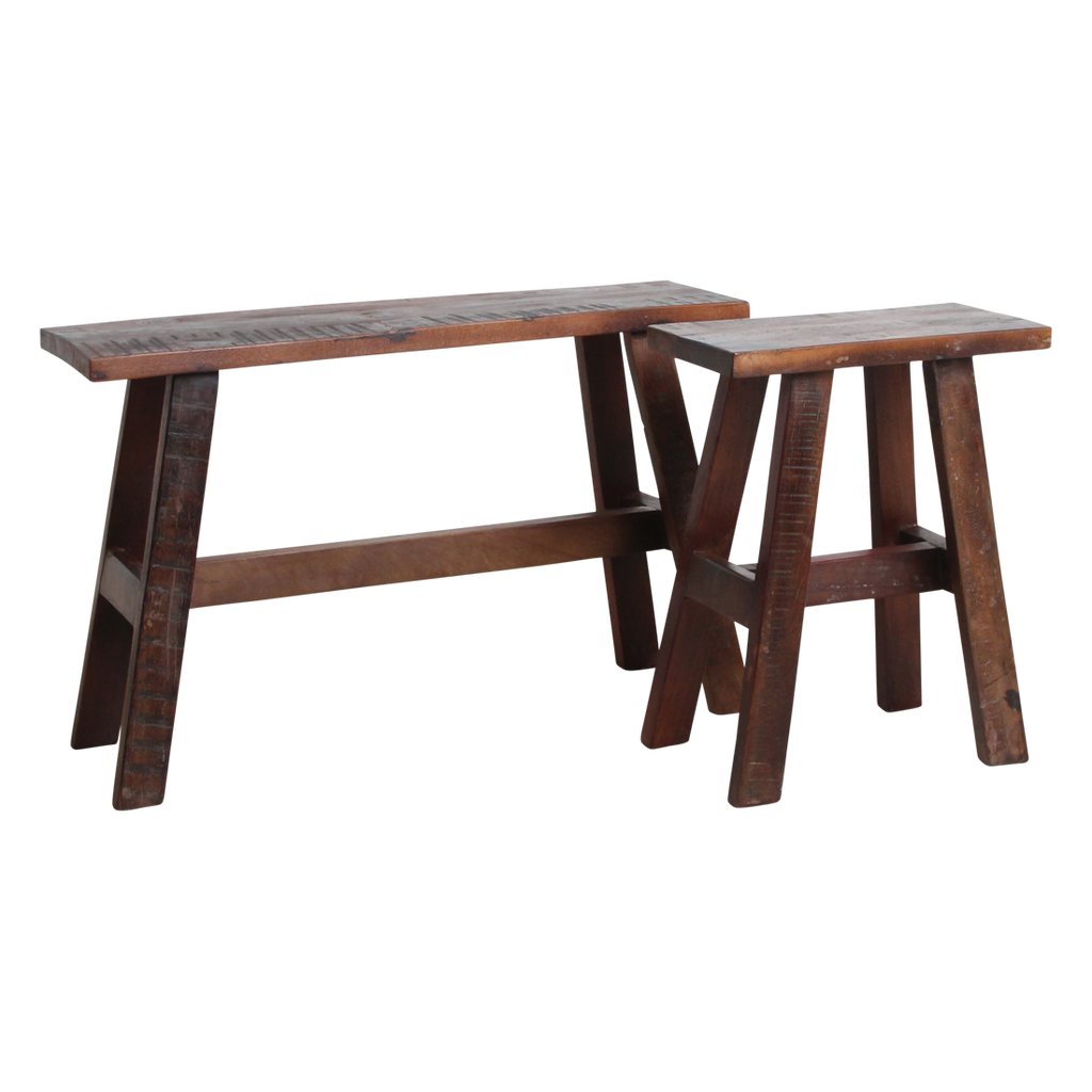 BANK AUS RECYCELTEM HOLZ - 45cm