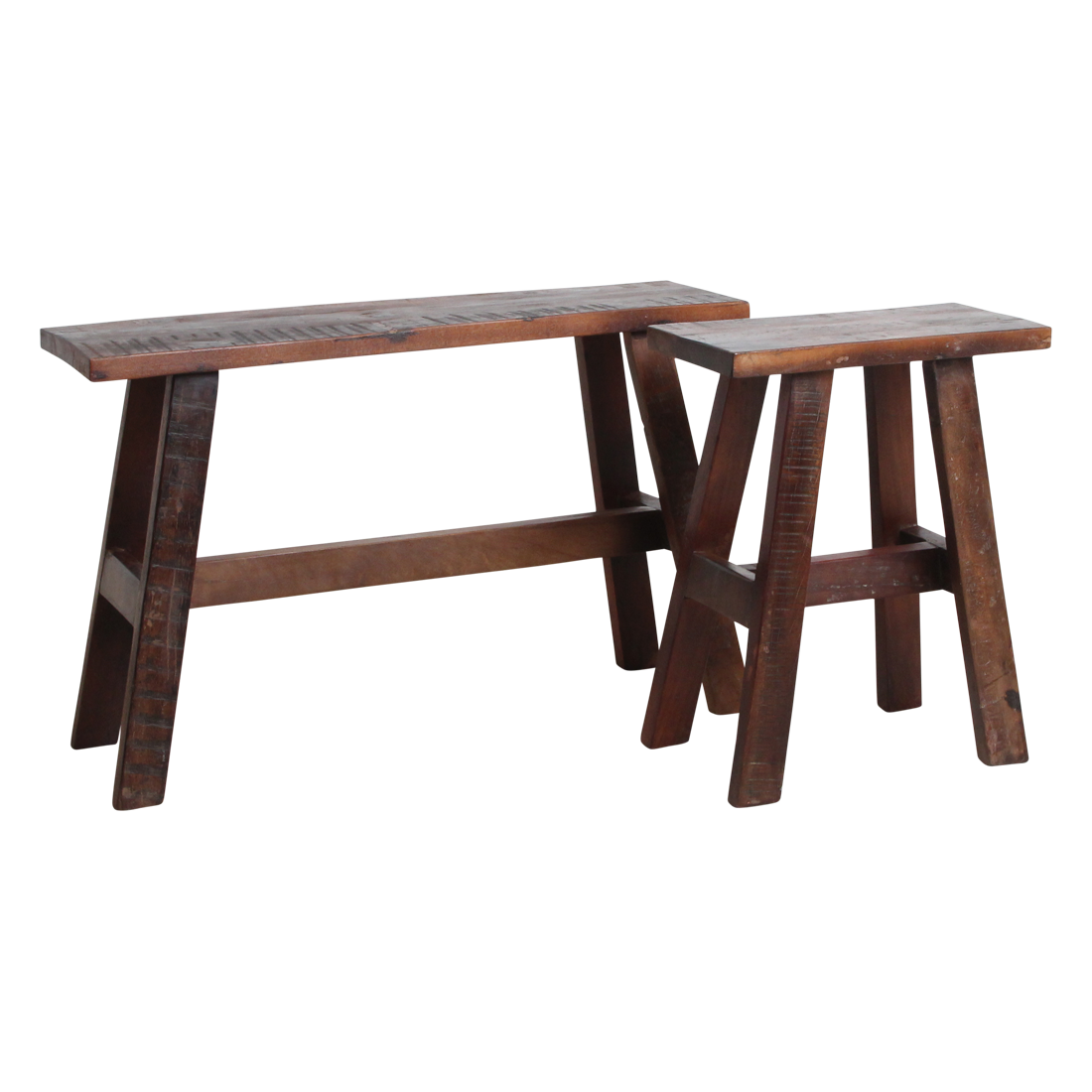 BANK AUS RECYCELTEM HOLZ - 45cm
