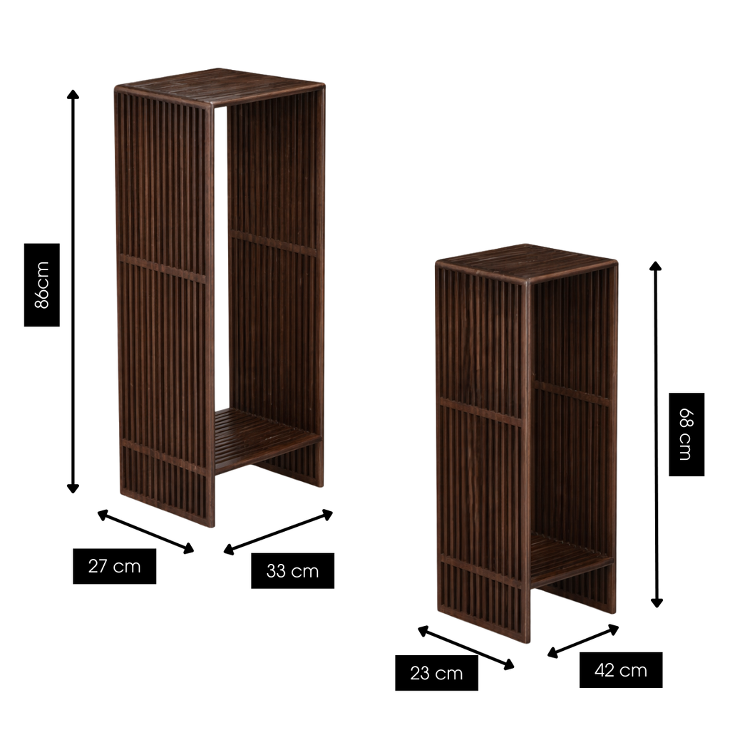 BEISTELLTISCHE AUS RECYCELTEM TEAKHOLZ