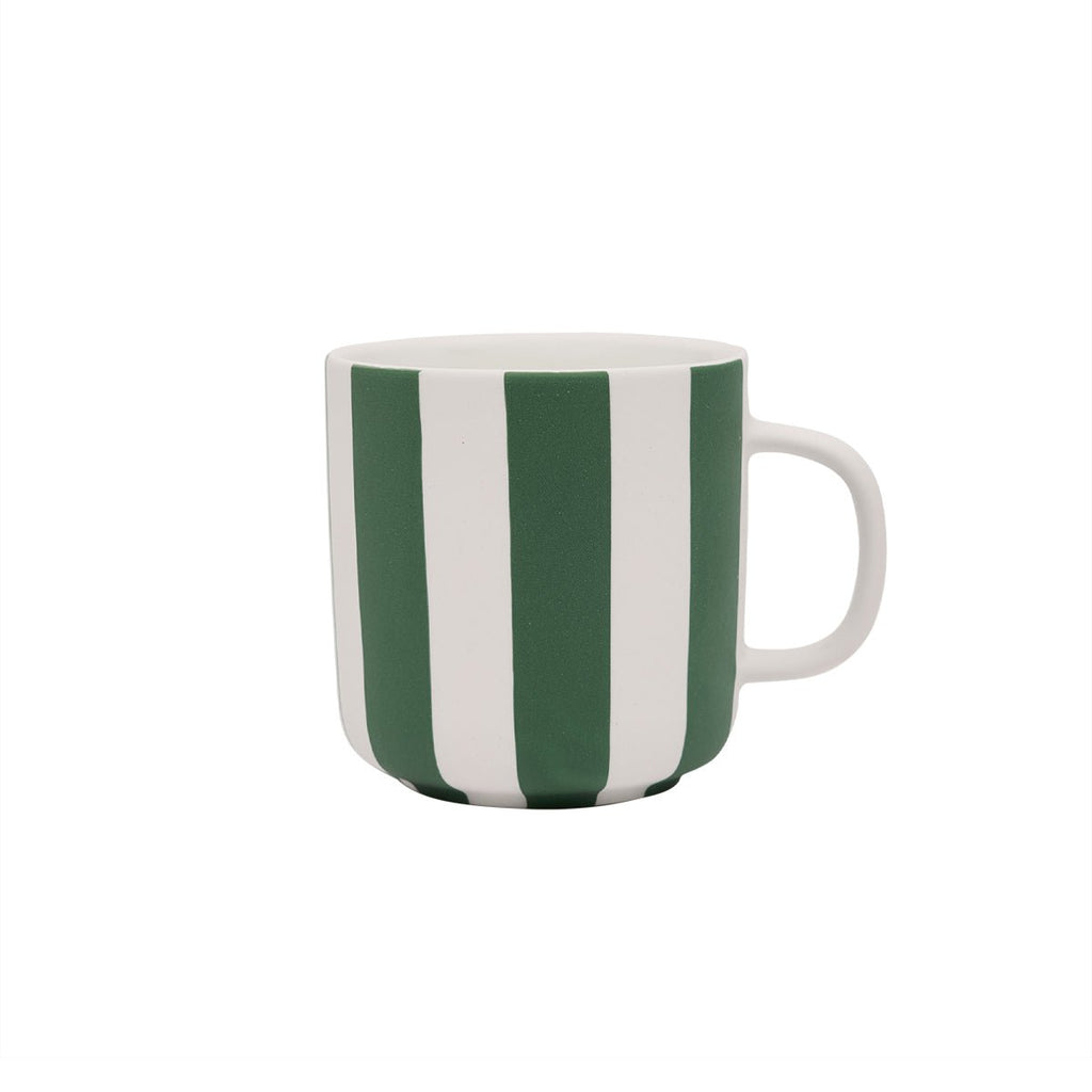 HANDBEMALTER TOPPU BECHER (GRÜN/WEIẞ GESTREIFT)