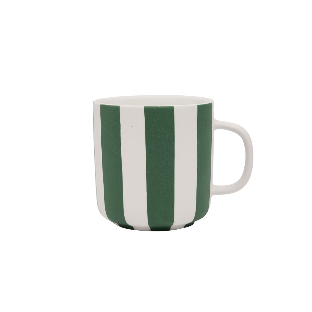 HANDBEMALTER TOPPU BECHER (GRÜN/WEIẞ GESTREIFT)