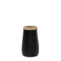 TERRAKOTTA VASE MIT BASTDETAIL (SCHWARZ) - 22cm