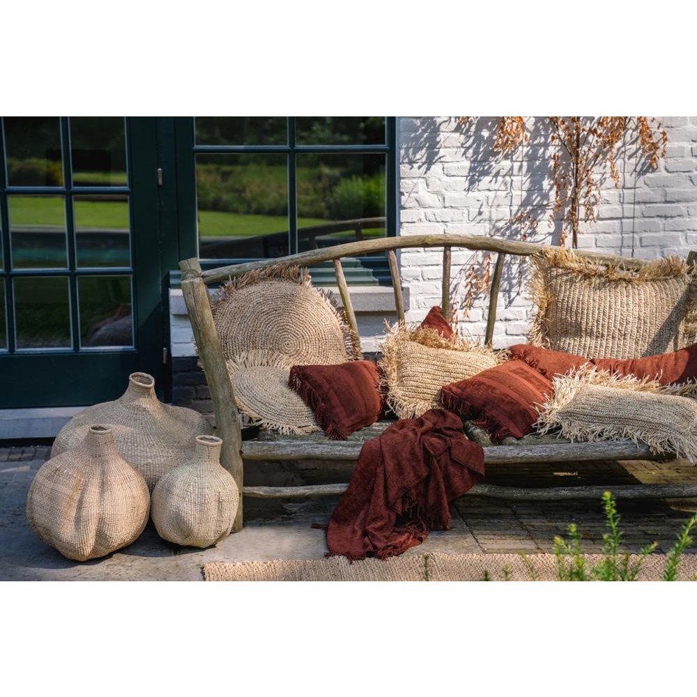 HANDGEWEBTER SAMTPLAID (BURGUNDER)