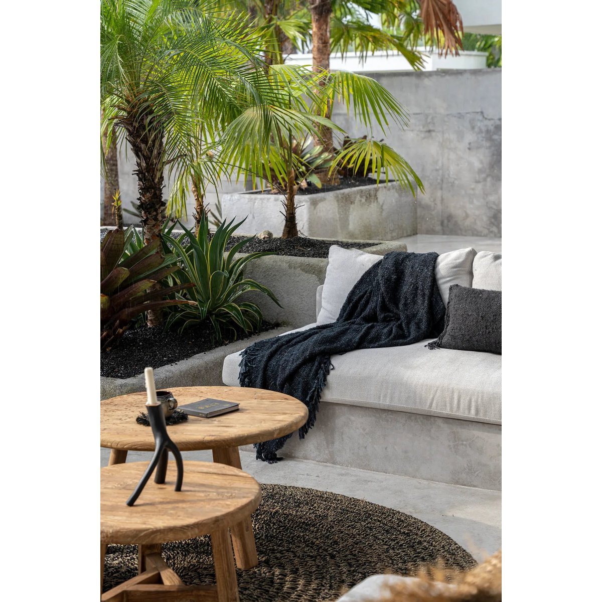 HANDGEWEBTER BAUMWOLLPLAID (SCHWARZ)