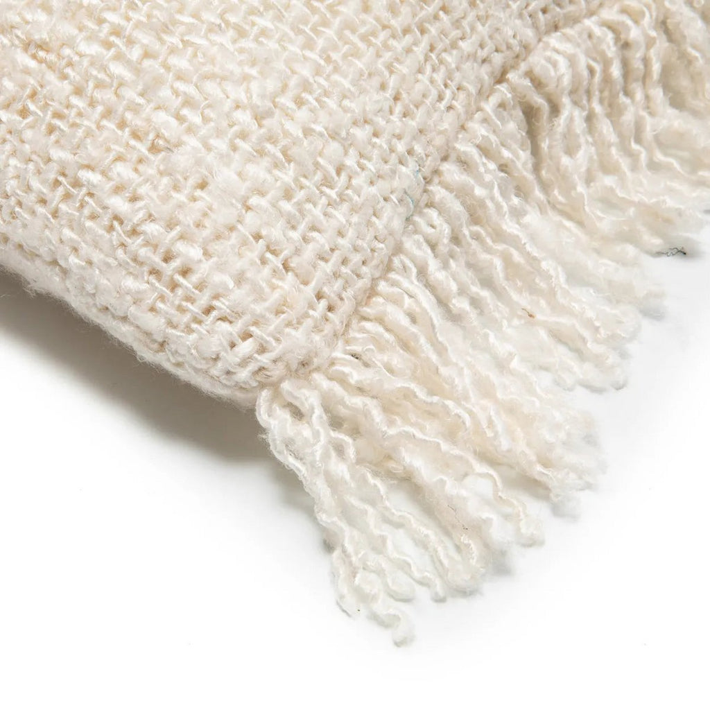 HANDGEWEBTER KISSENBEZUG (CREME) - 30 x 50cm