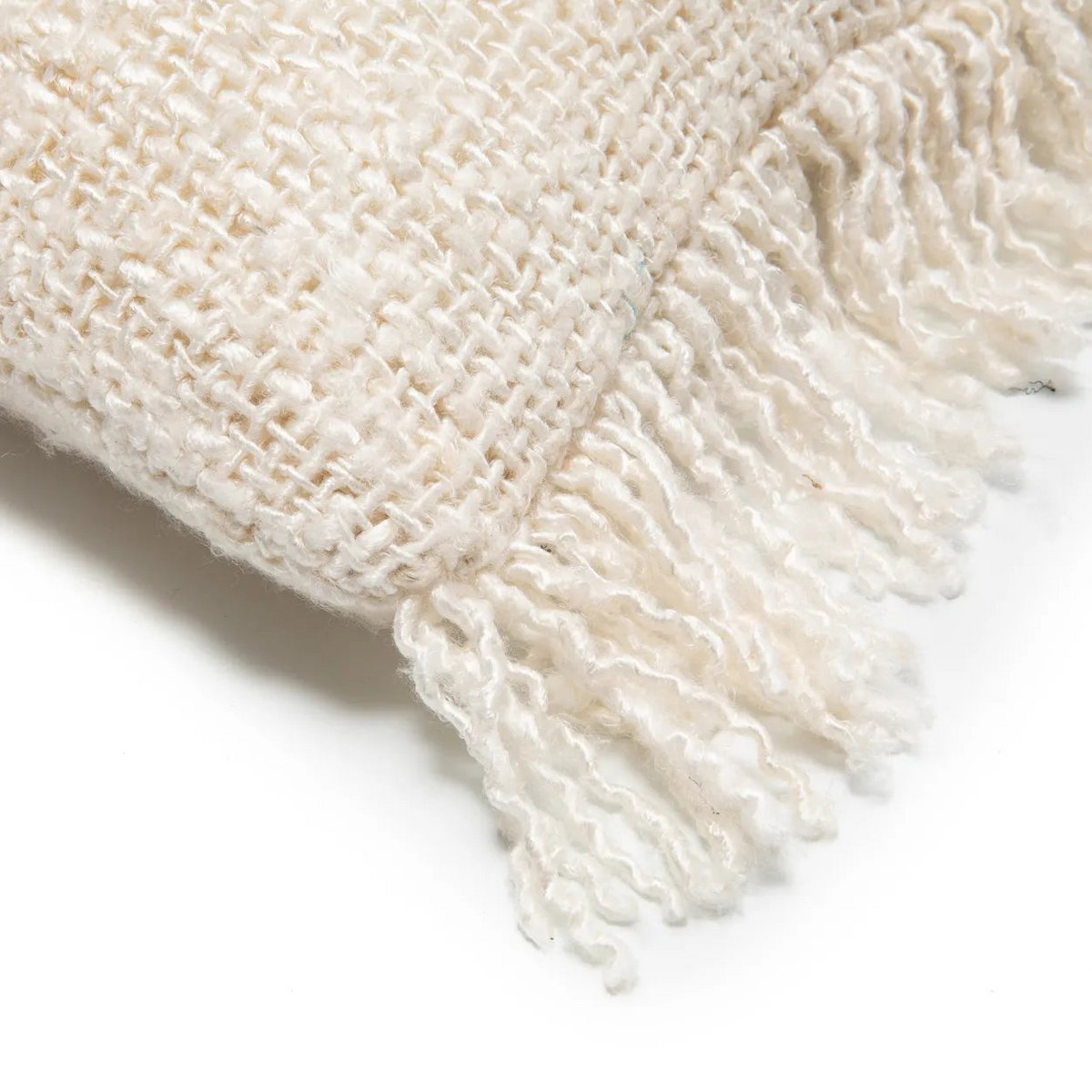 HANDGEWEBTER KISSENBEZUG (CREME) - 30 x 50cm