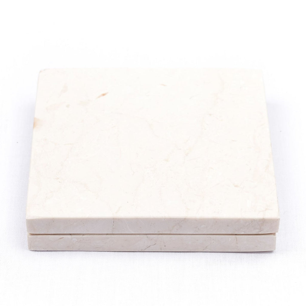MARMOR UNTERSETZER QUADRATISCH (WEIß)