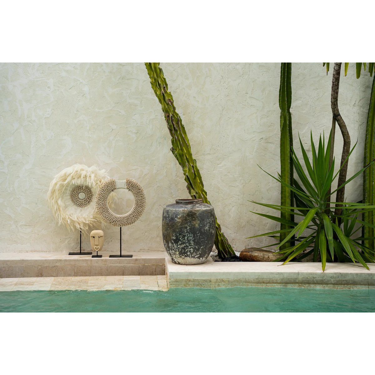 PAPUA SHELL DISC AUF STÄNDER - 45cm