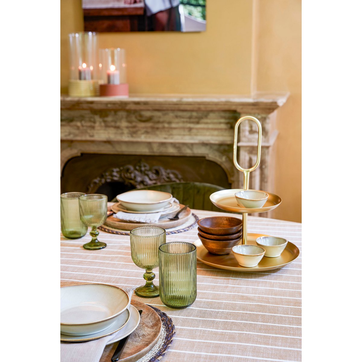 RAMA ETAGERE MIT 2 EBENEN (GOLD) - 36cm