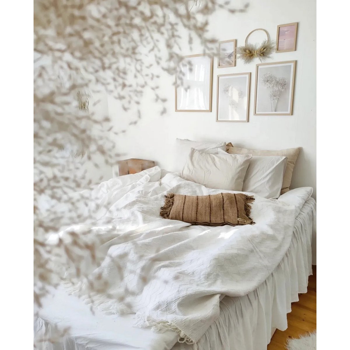 HANDGEWEBTER KISSENBEZUG (BEIGE SCHWARZ) - 30 x 50cm