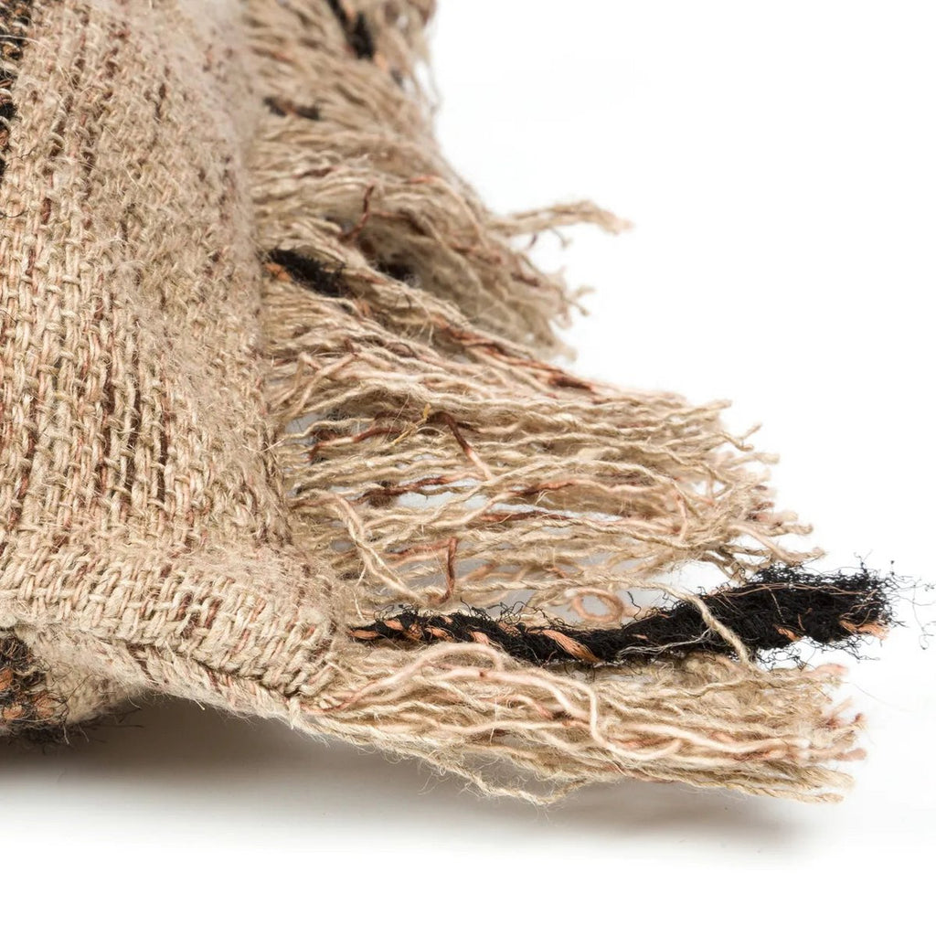 HANDGEWEBTER KISSENBEZUG (BEIGE SCHWARZ) - 35 x 100cm
