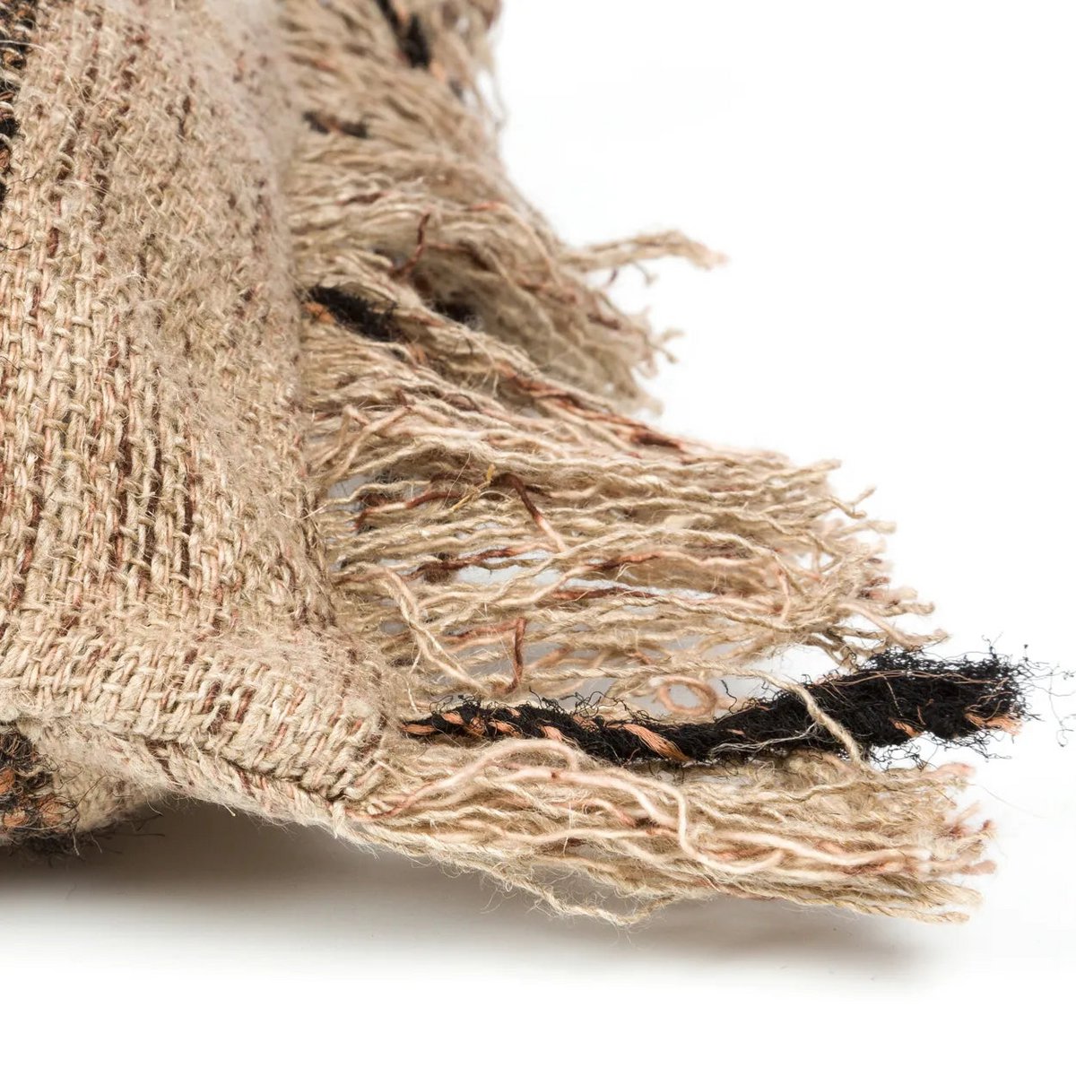 HANDGEWEBTER KISSENBEZUG (BEIGE SCHWARZ) - 35 x 100cm