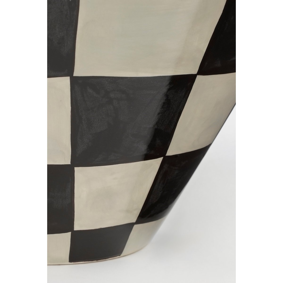 BLUMENTOPF (SCHWARZ/WEIß KARIERT) - Ø27cm