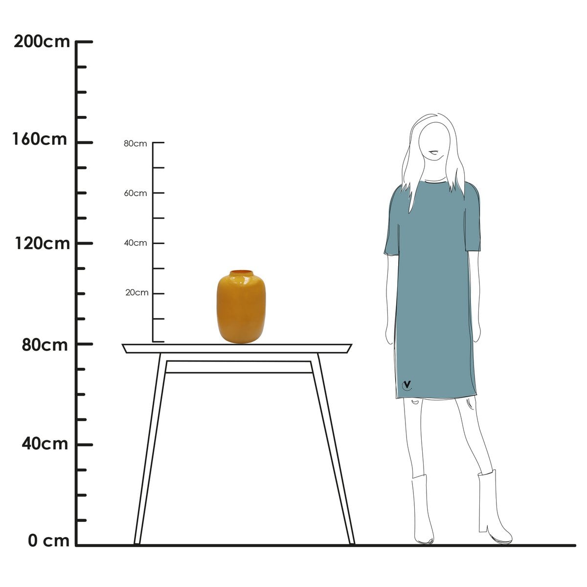 VASE ARTIC (GELB) - 29cm