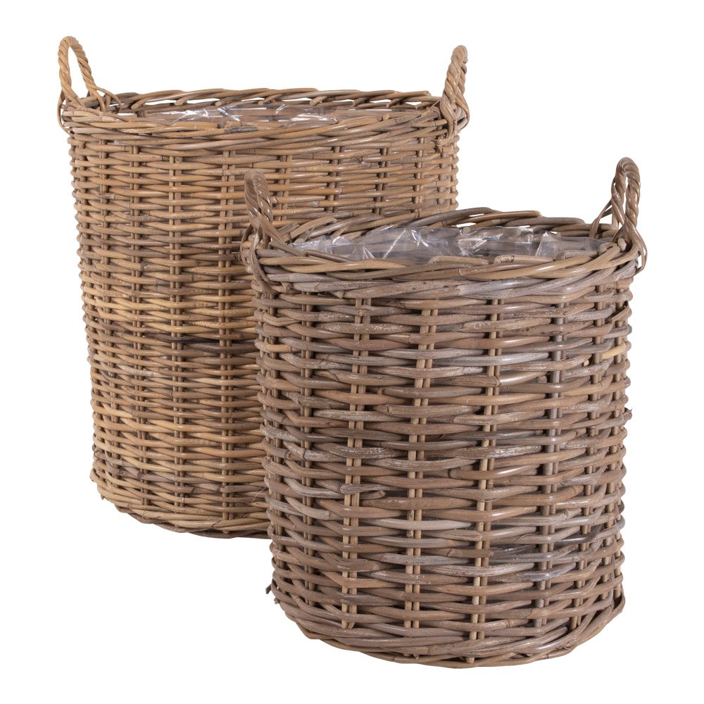 INDO RATTAN PFLANZKÖRBE (2 Stk.)
