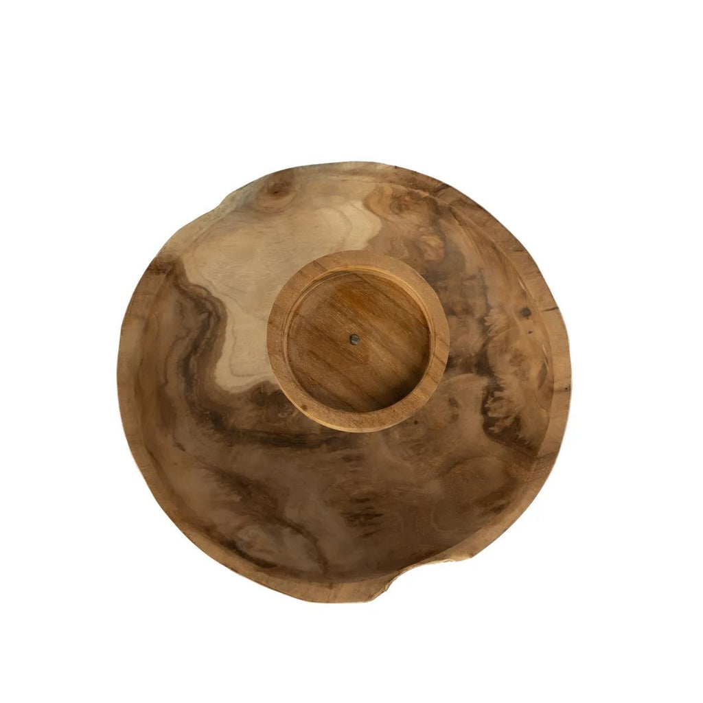 KERZENTELLER AUS TEAKHOLZ