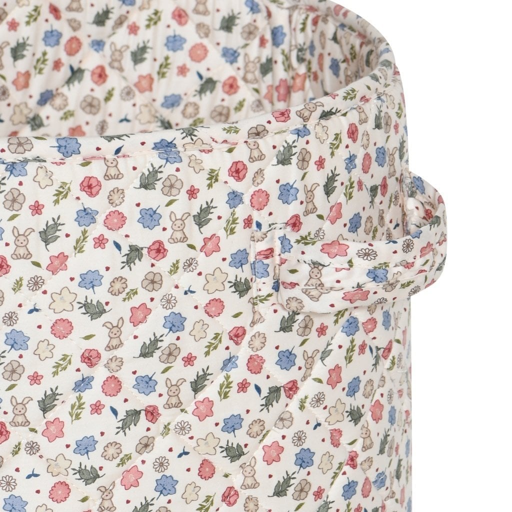 GESTEPPTER AUFBEWAHRUNGSKORB BLÜMCHEN (KLEIN)