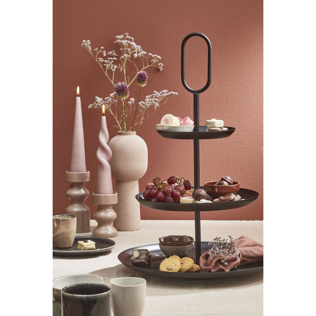 RAMA ETAGERE MIT 3 EBENEN (SCHWARZ) - 55cm