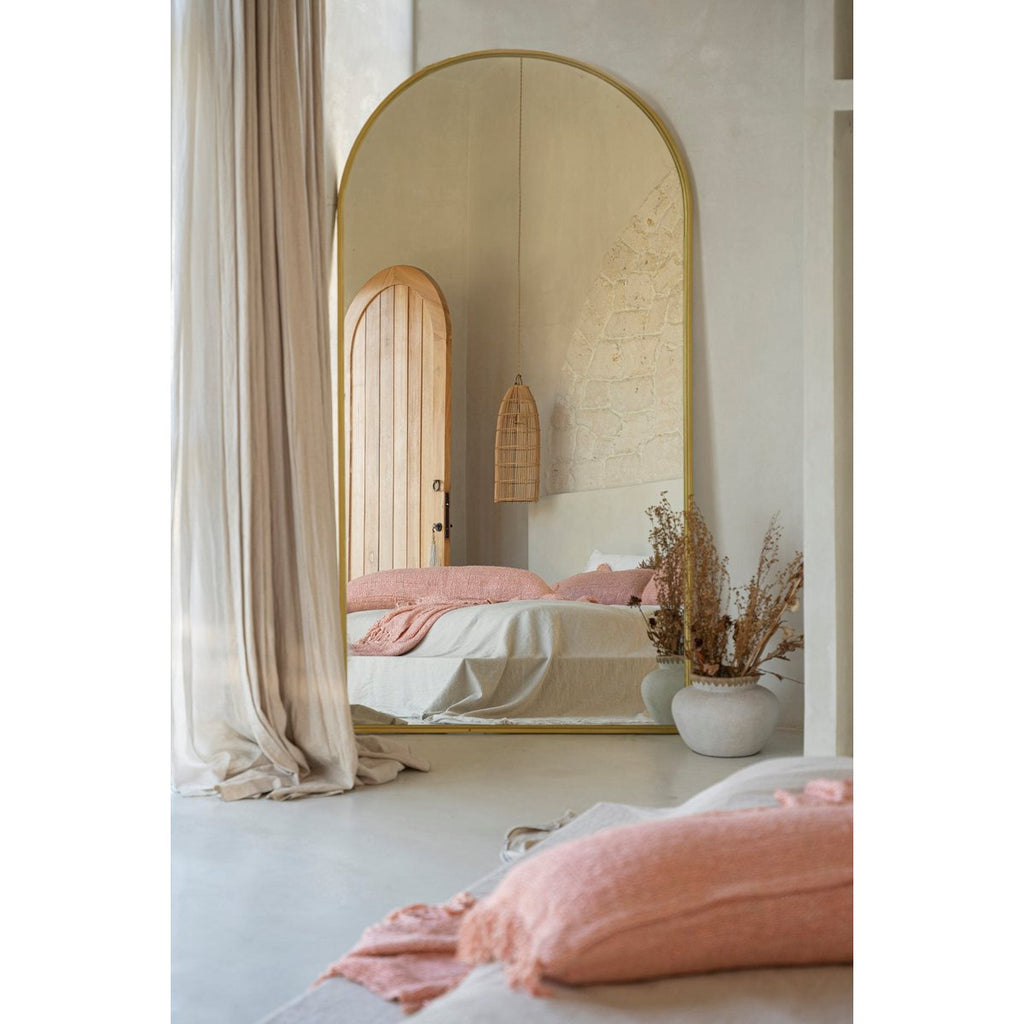 HANDGEWEBTER KISSENBEZUG (LACHSROSA) - 35 x 100cm