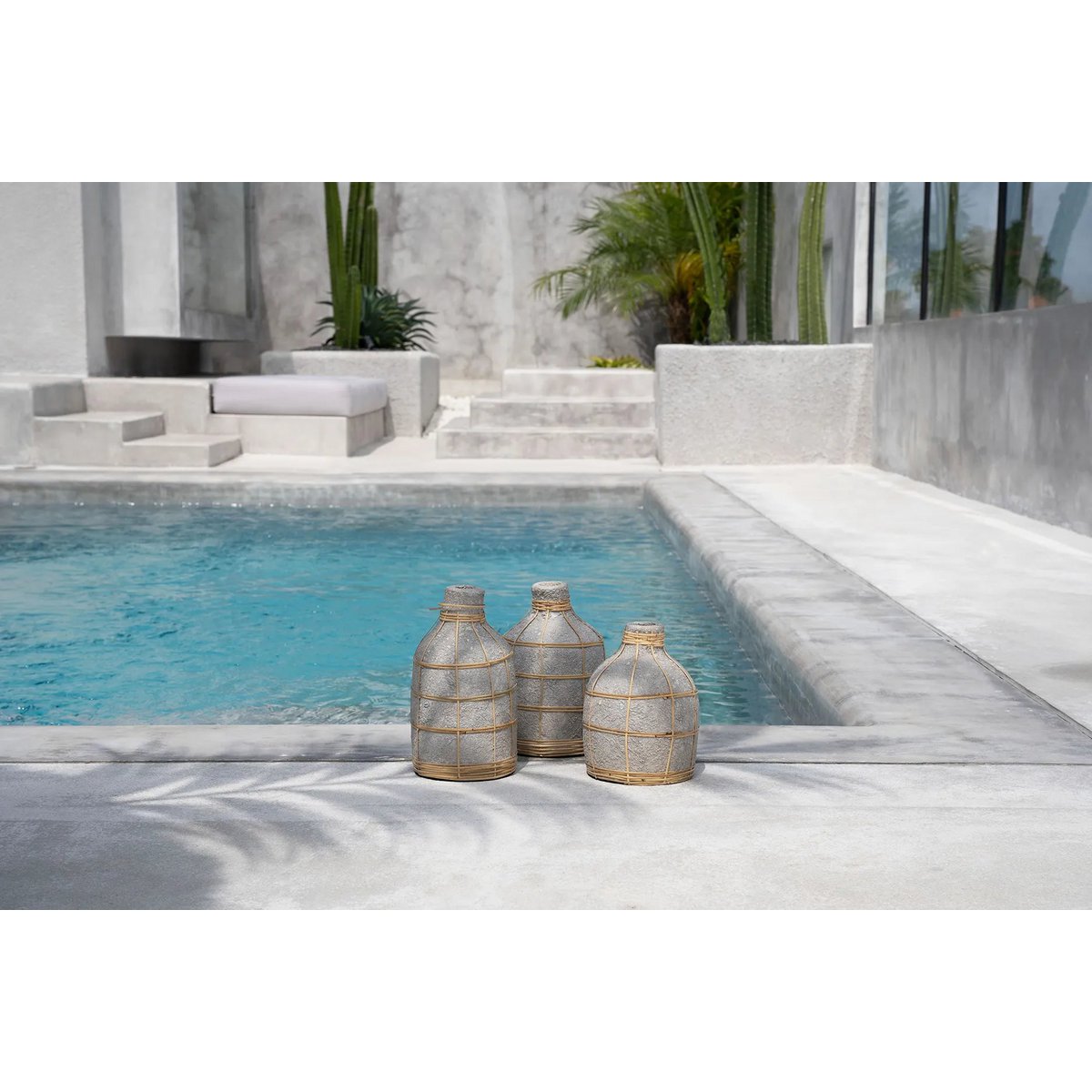 BAUCHIGE TERRAKOTTA-VASE (GRAU) - 23cm