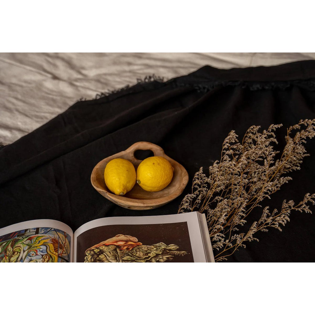 LEINENTISCHDECKE (SCHWARZ) - 180x300cm