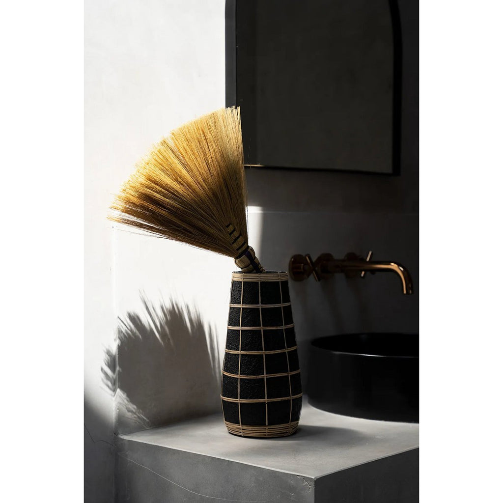 LÄNGLICHE TERRAKOTTA-VASE (GRAU) - 31cm