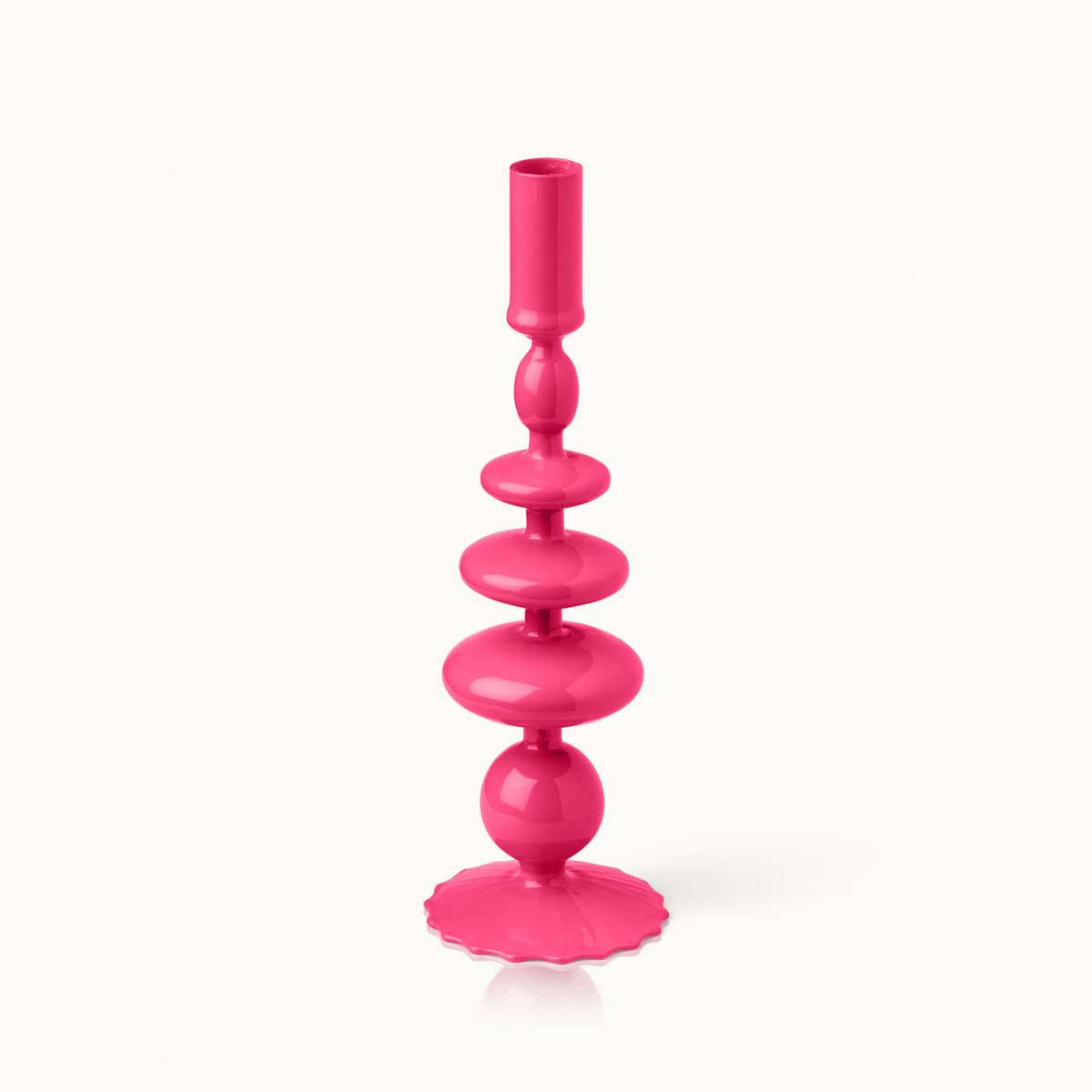 KERZENSTÄNDER BUBBLE AUS GLAS (PINK) - 28cm