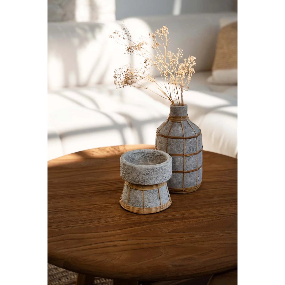 BAUCHIGE TERRAKOTTA-VASE (GRAU) - 24cm