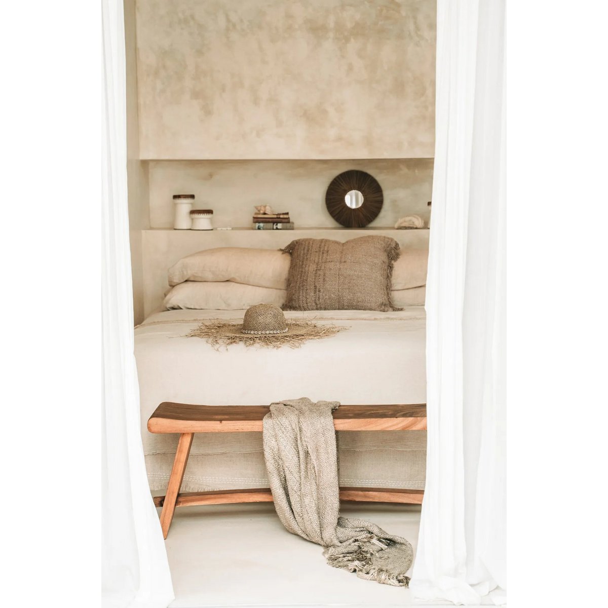 HANDGEWEBTER KISSENBEZUG (NATUR) - 60 x 60cm