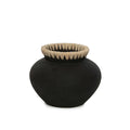 VASE MIT BASTDETAILS (SCHWARZ) - 19cm