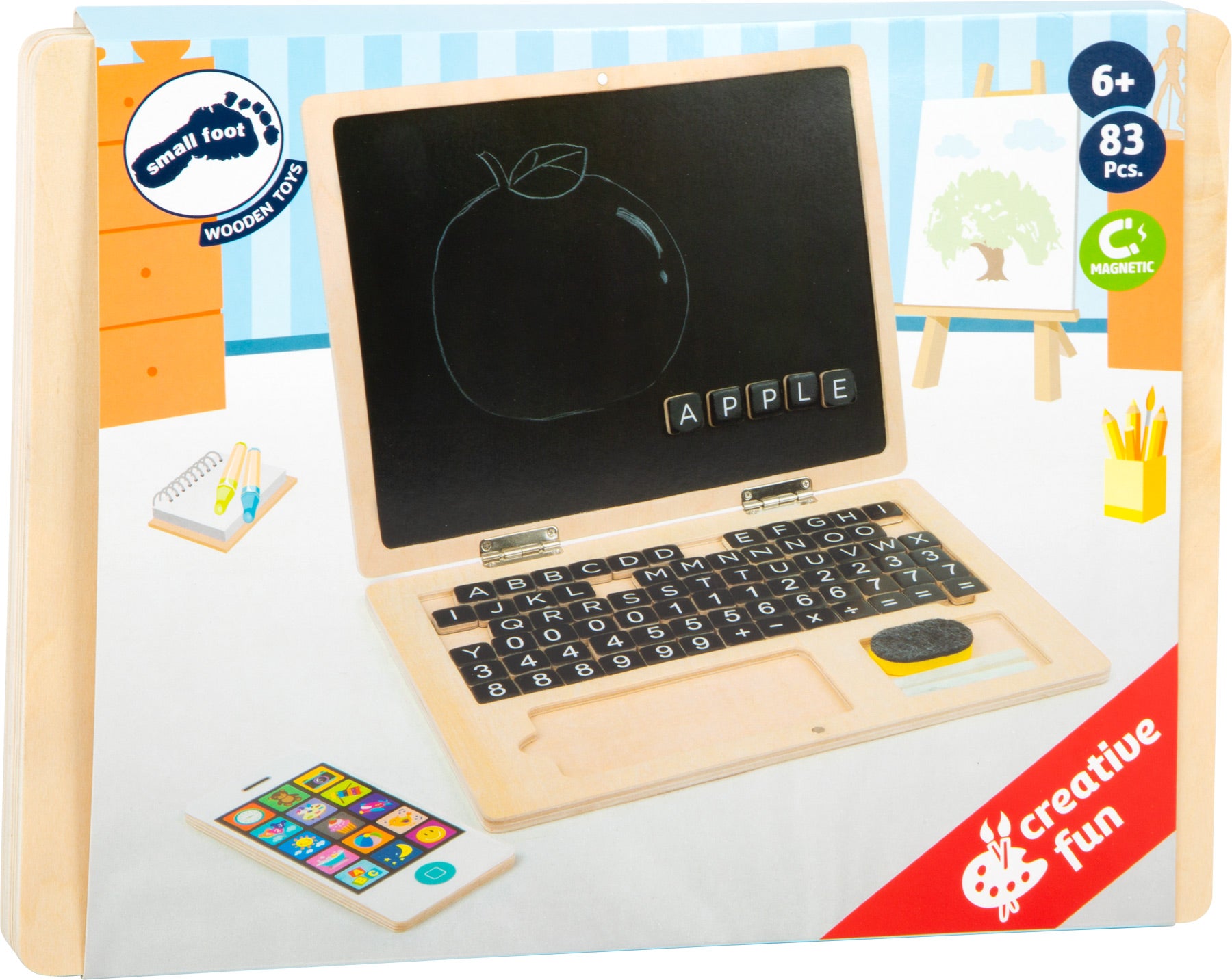 HOLZLAPTOP MIT MAGNETTAFEL