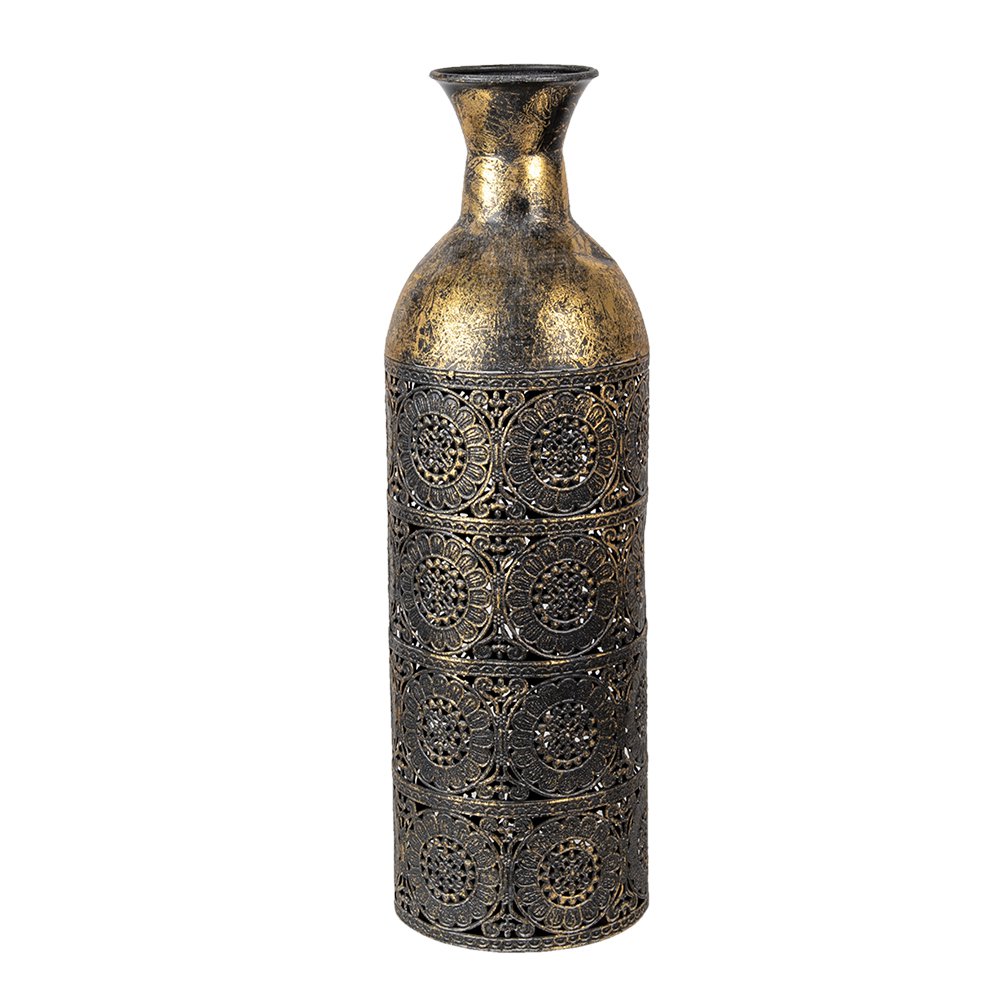 BOHEMIAN VASE IM MESSINGLOOK - 47 cm