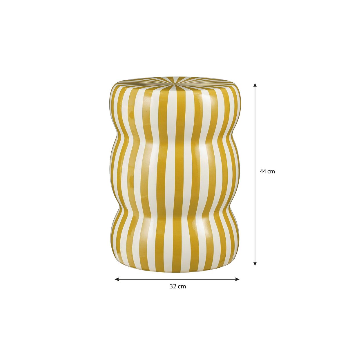 SKIPPER BEISTELLTISCH (BEIGE/OCKERGELB GESTREIFT) - Ø32 cm