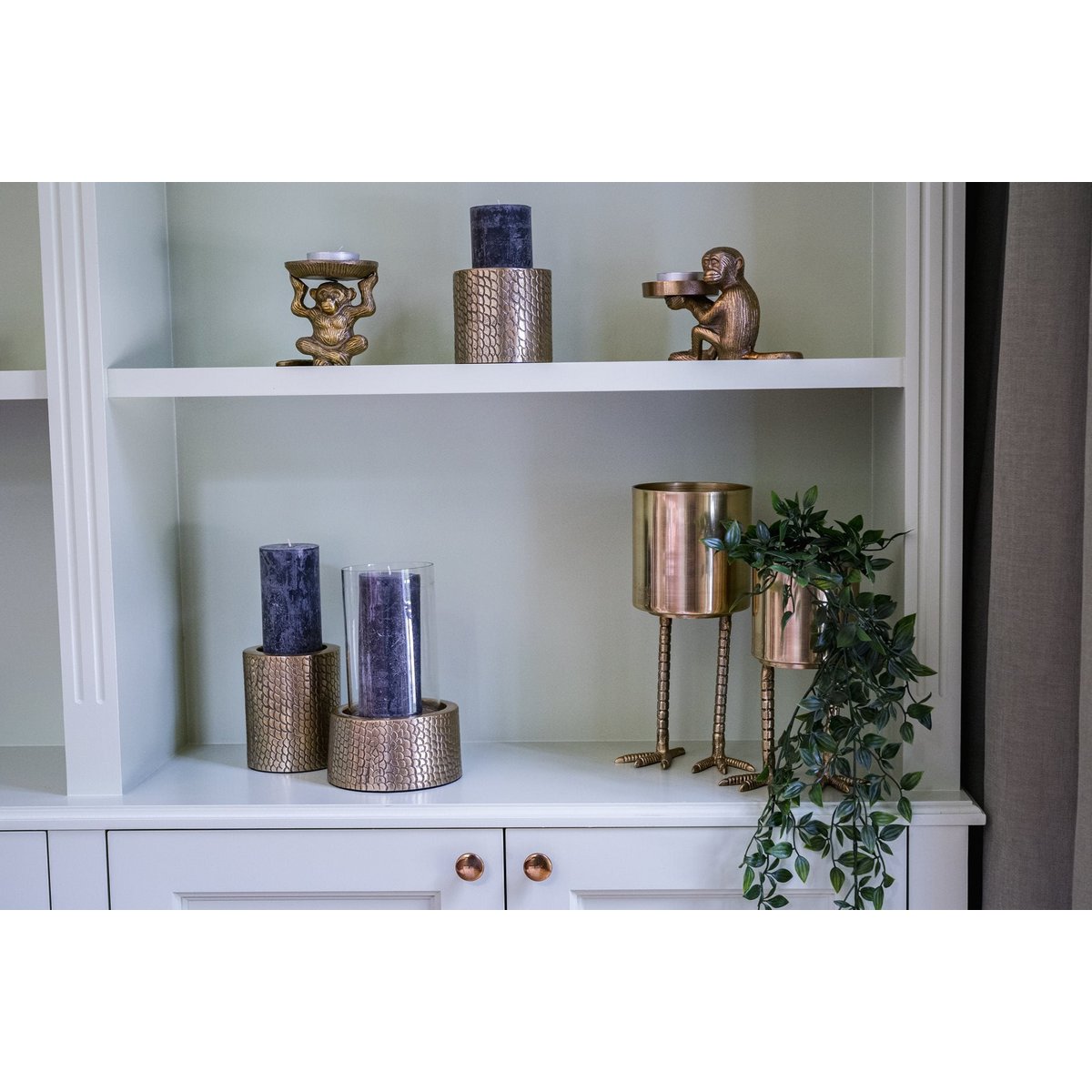 KERZENHALTER MIT KROKO-OPTIK - Ø 14cm