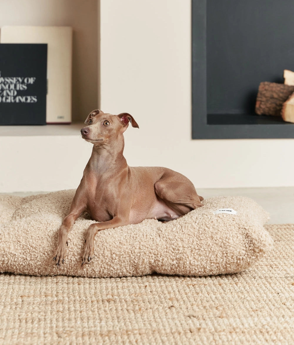 BELA HUNDEKISSEN TEDDYFELL (BEIGE)