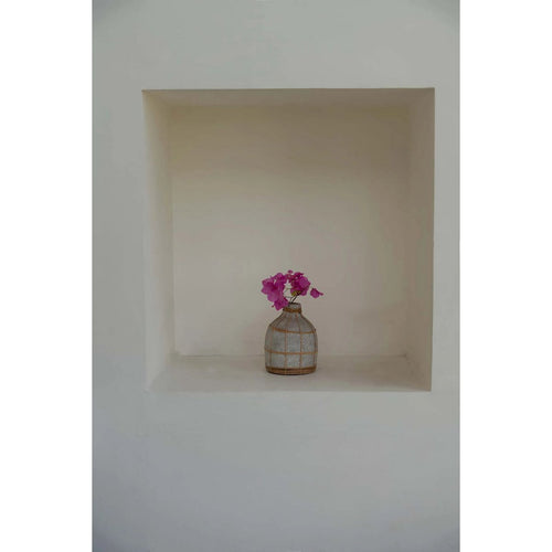 BAUCHIGE TERRAKOTTA-VASE (GRAU) - 19cm