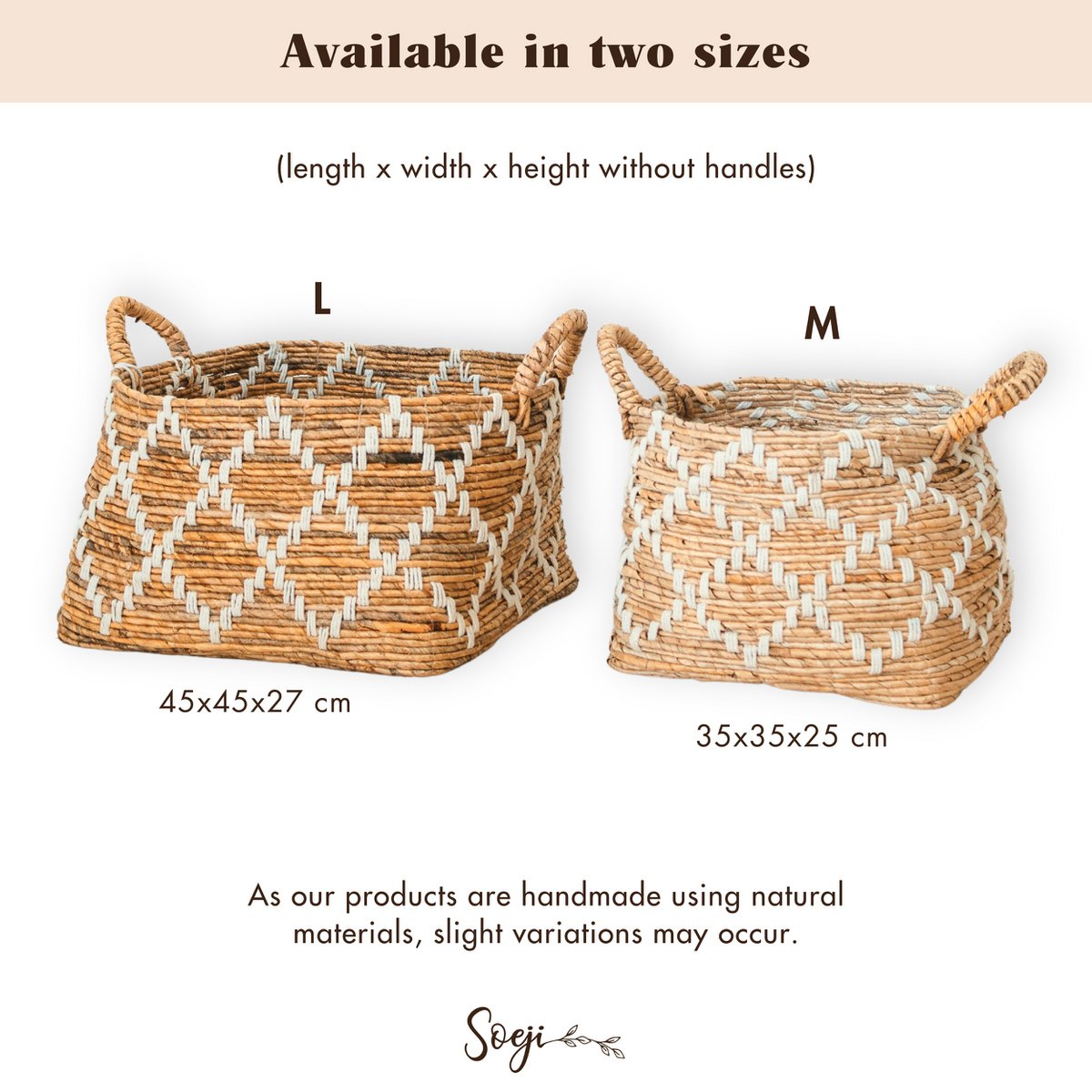 BOHO AUFBEWAHRUNGSKORB AUS BANANENFASERN