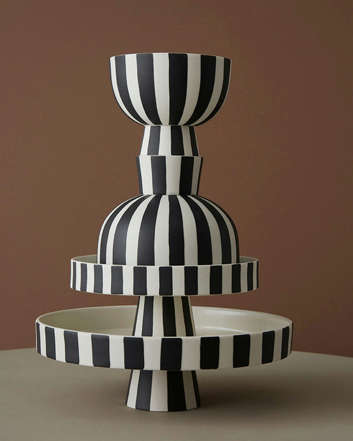 TOPPU SERVIERPLATTE (SCHWARZ/WEIß) - Ø20cm